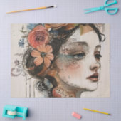 Vintage-Scrapbook-Collage-Gesicht (2) Seidenpapier (Basteln)