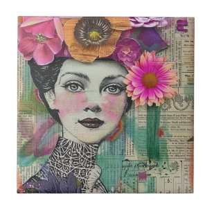 Vintage-Scrapbook-Collage-Gesicht (5) Fliese