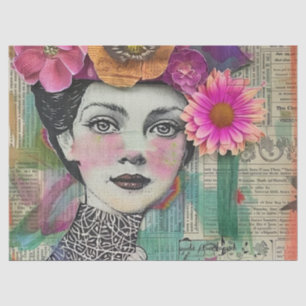 Vintage-Scrapbook-Collage-Gesicht (5) Seidenpapier