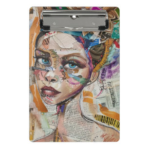 Vintage-Scrapbook-Collage-Gesicht (6) Mini Klemmbrett