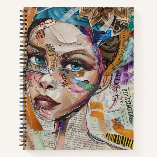 Vintage-Scrapbook-Collage-Gesicht (6) Notizblock (Vorderseite)