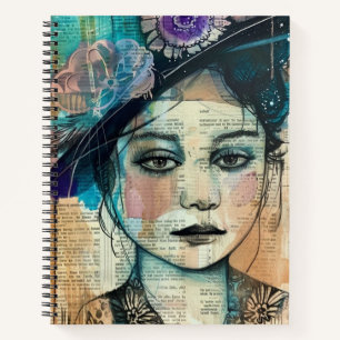 Vintage-Scrapbook-Collage-Gesicht (7) Notizblock