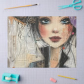 Vintage-Scrapbook-Collage-Gesicht (8) Seidenpapier (Basteln)