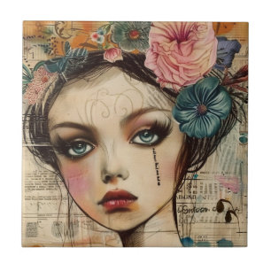Vintage-Scrapbook-Collage-Gesicht (9) Fliese