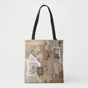 Vintage-Scrapbook-Junk-Journal-Collage-Tasche  Tasche
