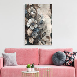 Vintage Scrapbook-Seiten: Von vorne nach Sepia Leinwanddruck