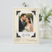 Vintage Scrapbook Style Wedding Dankeschön Card Dankeskarte (Stehend Vorderseite)