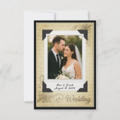 Vintage Scrapbook Style Wedding Dankeschön Card Dankeskarte (Vorderseite)