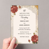 Vintage Scrapbook Wedding Invite Pressed Flowers Acryleinladungen (Insitu (Handheld))