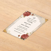 Vintage Scrapbook Wedding Invite Pressed Flowers Acryleinladungen (Ablage )