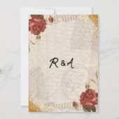 Vintage Scrapbook Wedding Invite Pressed Flowers Einladung (Rückseite)