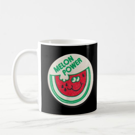 Vintage Scratch and Sniff Sticker Watermelon, Melo Kaffeetasse (Links)