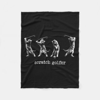 Vintage Scratch Golfer Katze Golfer Golfen Golf Fleecedecke