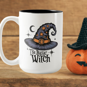 Vintage Script Basic Witch Kaffee Brauerei Hallowe Zweifarbige Tasse