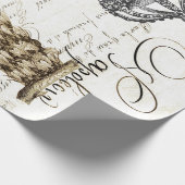 Vintage Script Biene Geschenkpapier (Ecke)