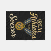 Vintage Script Echte Athleten spielen Fußball Gold Fleecedecke (Vorderseite (Horizontal))