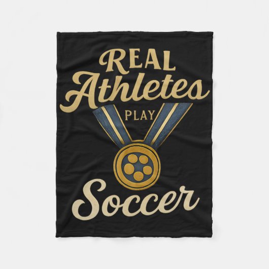 Vintage Script Echte Athleten spielen Fußball Gold Fleecedecke (Vorderseite)