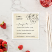 Vintage Script Floral Fun Facts Hochzeit Serviette (Beispiel)