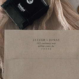 Vintage Script-Hochzeit-Rücksendeadresse Permastempel