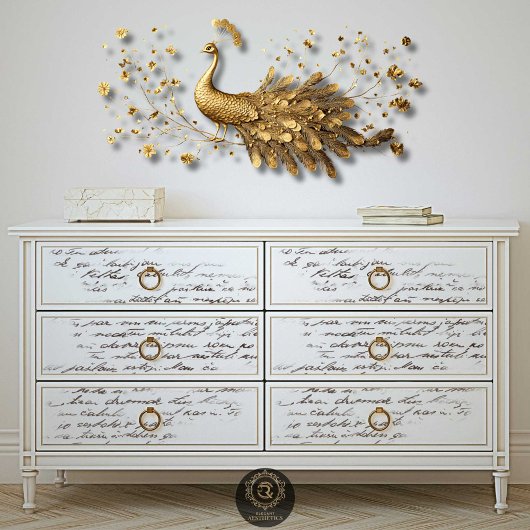 Vintage Script Letter Decoupage  Seidenpapier