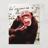 vintage scripts funny chimpanzee postkarte (Vorderseite)