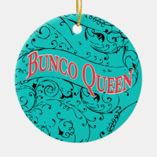 Vintage-Scroll-Design Bunco-Königin Keramikornament