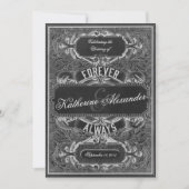 Vintage Scroll Gravur Hochzeit Einladung (Vorderseite)