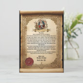 Vintage-Scroll-Santa-Briefvorlage Einladung (Stehend Vorderseite)