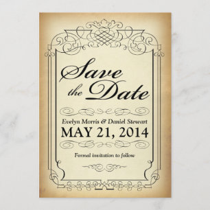Vintage Scroll-Save the Date-Karte Save The Date