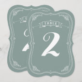 Vintage Scroll Wedding Tischnummer (Vorne/Hinten)
