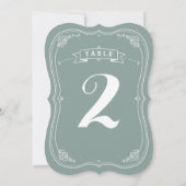 Vintage Scroll Wedding Tischnummer (Rückseite)