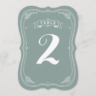 Vintage Scroll Wedding Tischnummer
