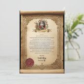 Vintage-Scroll-Weihnachtsmann-Briefvorlage  Einladung (Stehend Vorderseite)