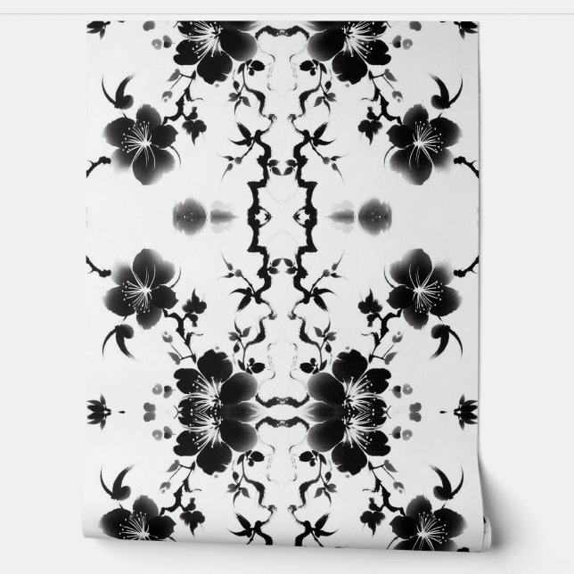 Vintage Scrollblüten Tapete (Abrollen)