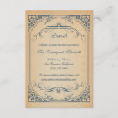 Vintage Scrollrahmen Hochzeitsdetails Begleitkarte (Vorderseite)