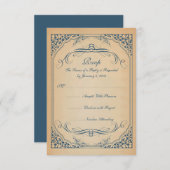 Vintage Scrolls Rahmen Weddong UAWG RSVP Karte (Vorne/Hinten)