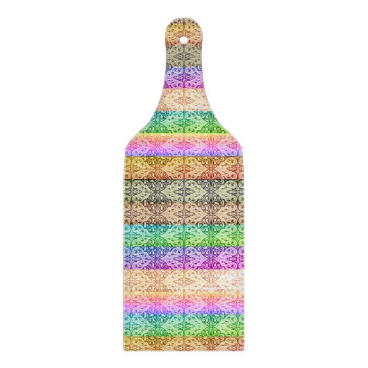 Vintage Scrolls (Regenbogen) Schneidebrett (Vorderseite)