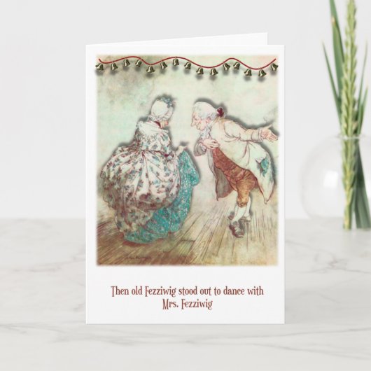 Vintage Scrooge Weihnachtskarte Feiertagskarte (Vorderseite)