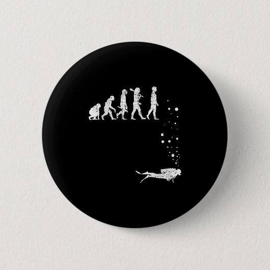Vintage Scuba Diving Evolution Funny Diver Geschen Button (Vorderseite)