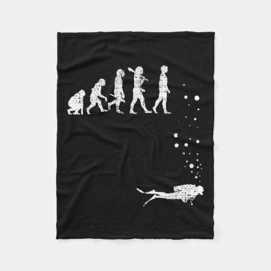 Vintage Scuba Diving Evolution Funny Diver Geschen Fleecedecke (Vorderseite)