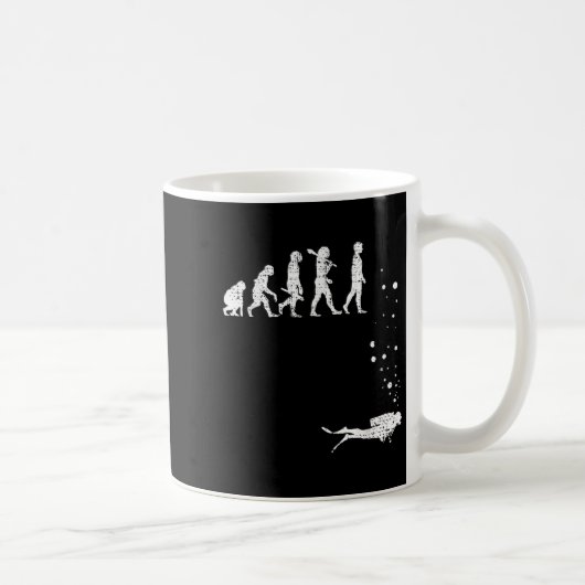 Vintage Scuba Diving Evolution Funny Diver Geschen Kaffeetasse (Rechts)