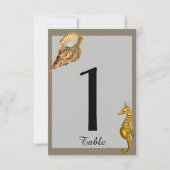 Vintage Sea Animals Beach Hochzeit Tischnummer (Vorderseite)