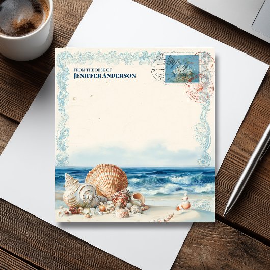 Vintage Sea Beach Travel Briefmarke Notizblock
