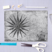 Vintage Sea Map Compas, Retro alte Karten Seidenpapier (Handwerk)