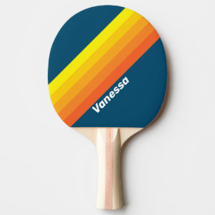 Vintage Sea Sun Streifen mit Namen Tischtennis Schläger