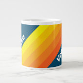 Vintage Sea Sun Stripes with Name Jumbo-Tasse (Vorderseite)