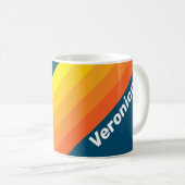 Vintage Sea Sun Stripes with Name Kaffeetasse (VorderseiteRechts)