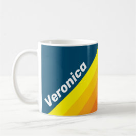 Vintage Sea Sun Stripes with Name Kaffeetasse