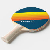 Vintage Sea Sun Stripes with Name Tischtennis Schläger (Vorderseite)