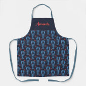 Vintage seafood Personalized Name Apron Schürze (Vorderseite)